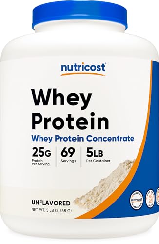 5 lb Nutricost Unflavored Whey Protein Concentrate Powder