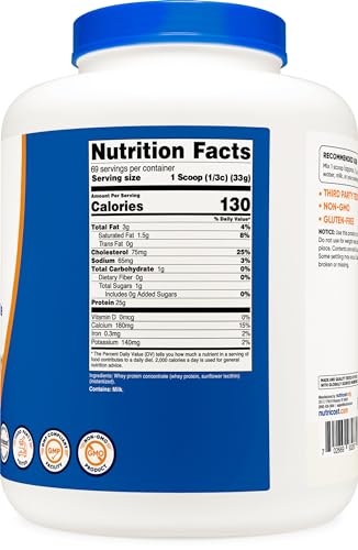 5 lb Nutricost Unflavored Whey Protein Concentrate Powder