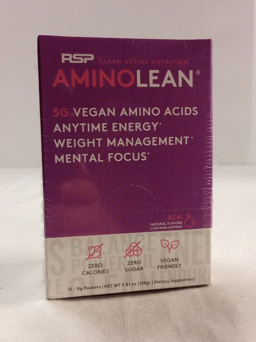 AminoLean Pre Workout Powder, Vegan BCAA, Natural Caffeine