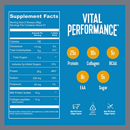 Vital Performance Protein Powder, NSF Certified, Vanilla Flavor