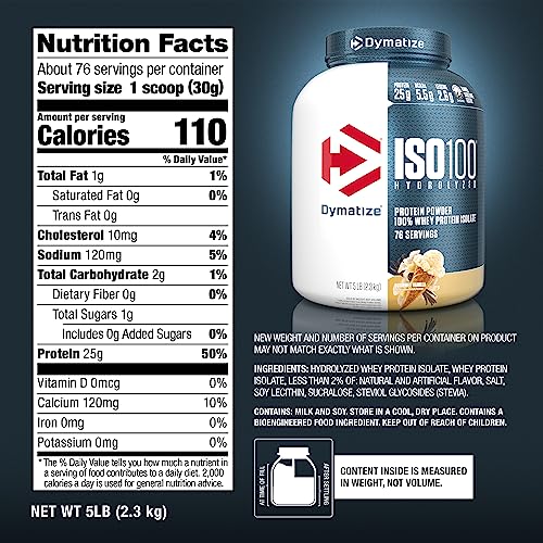 Dymatize ISO 100 Vanilla Whey Isolate Protein 5lb