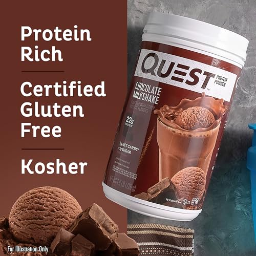 Quest Chocolate Milkshake Protein Powder: 22g Protein, 2g Net Carbs