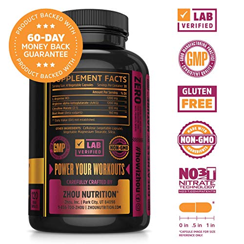 Zhou Nitric Oxide Muscle Builder with AAKG, Beet Root