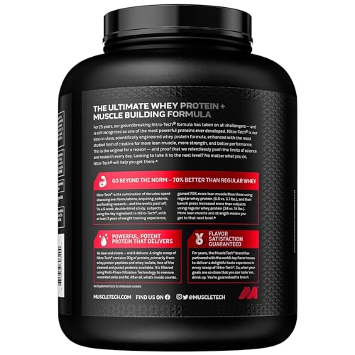 MuscleTech Nitro-Tech Whey Protein + Creatine, Vanilla, 4 lb
