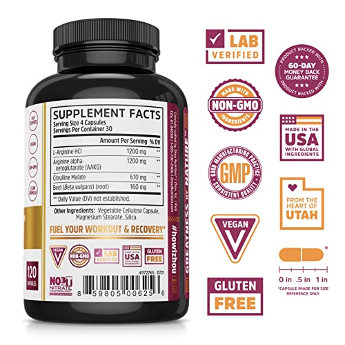 Zhou Nitric Oxide Muscle Builder with AAKG, Beet Root