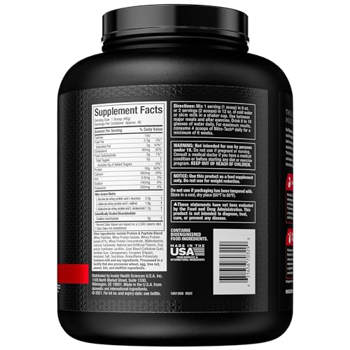 MuscleTech Nitro-Tech Whey Protein + Creatine, Vanilla, 4 lb