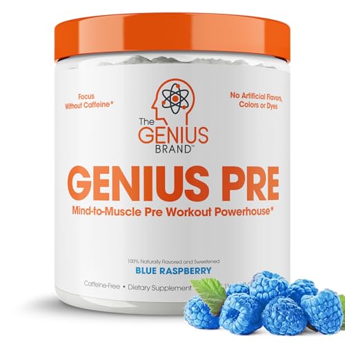 Genius Blue Raspberry Pre-Workout Supplement - All-Natural Booster