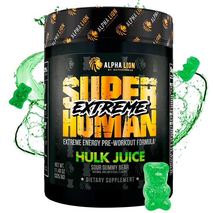 ALPHA LION Superhuman Extreme Pre Workout Powder (Sour Gummy Bear)