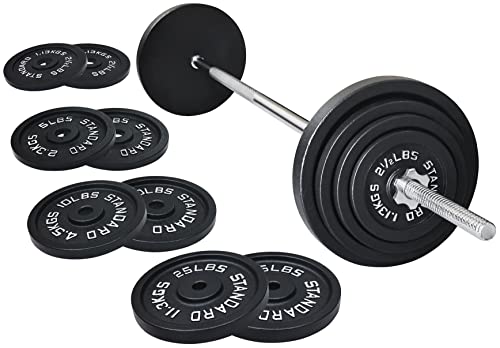 Cast Iron Weight Set with Barbell and Locks