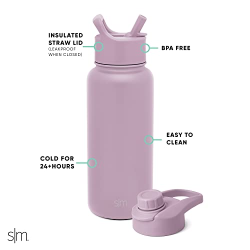 32oz Stainless Steel Water Bottle with Straw