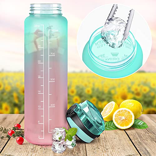 Auckpure 1L Sports Water Bottle with Straw