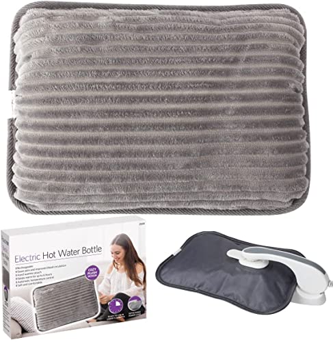 Electric Hot Water Bottle with Massager Fleece Cover