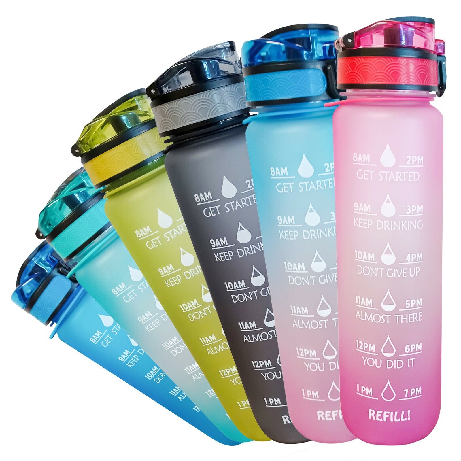 32 Oz BPA-Free Sports Water Bottle with Time Marker
