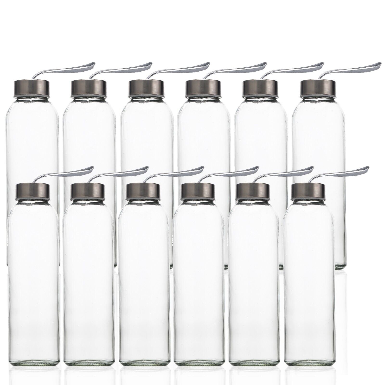 Stainless Steel Lid Glass Water Bottle