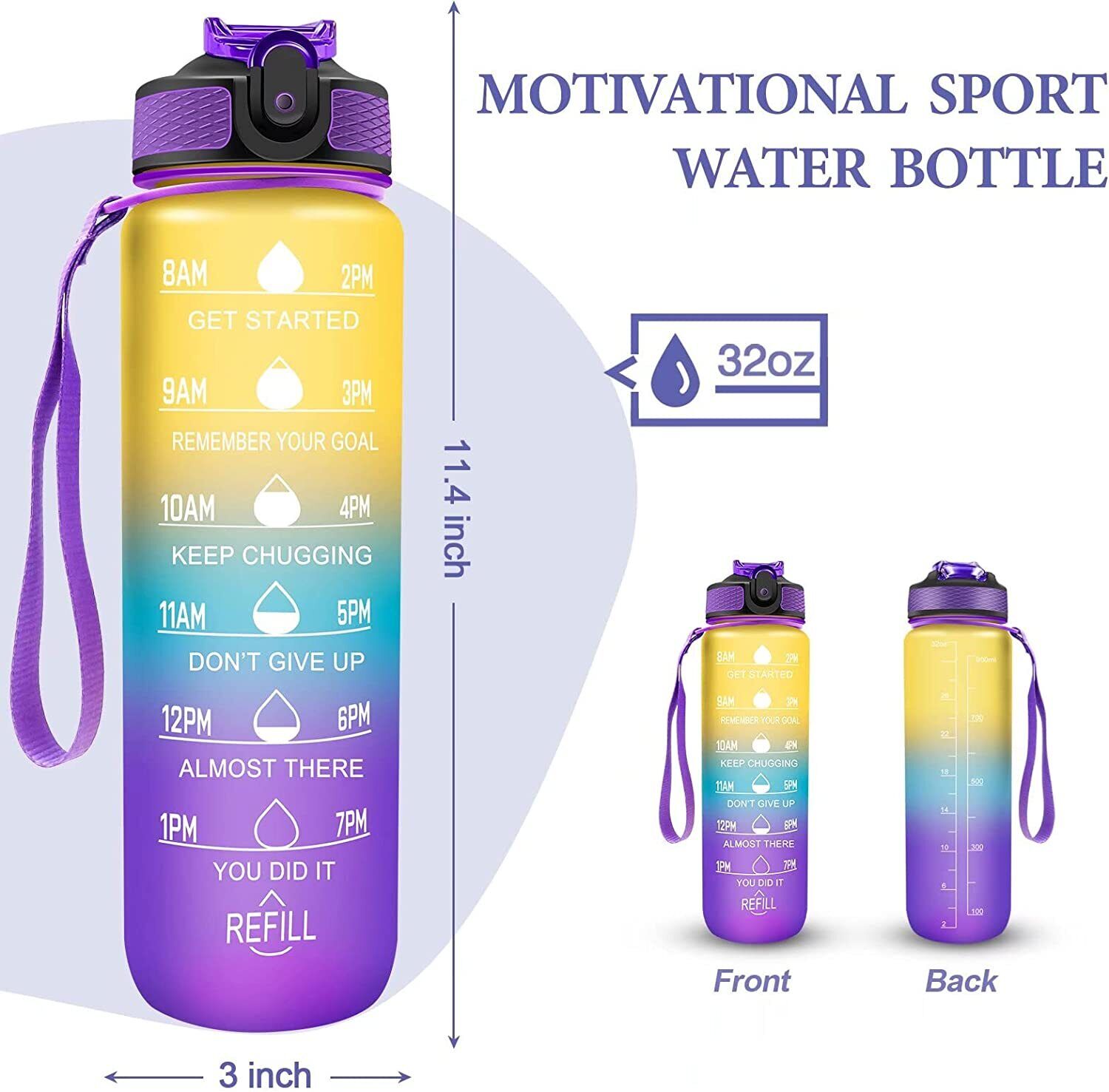 Leakproof 1L BPA-Free Sports Water Bottle with Straw