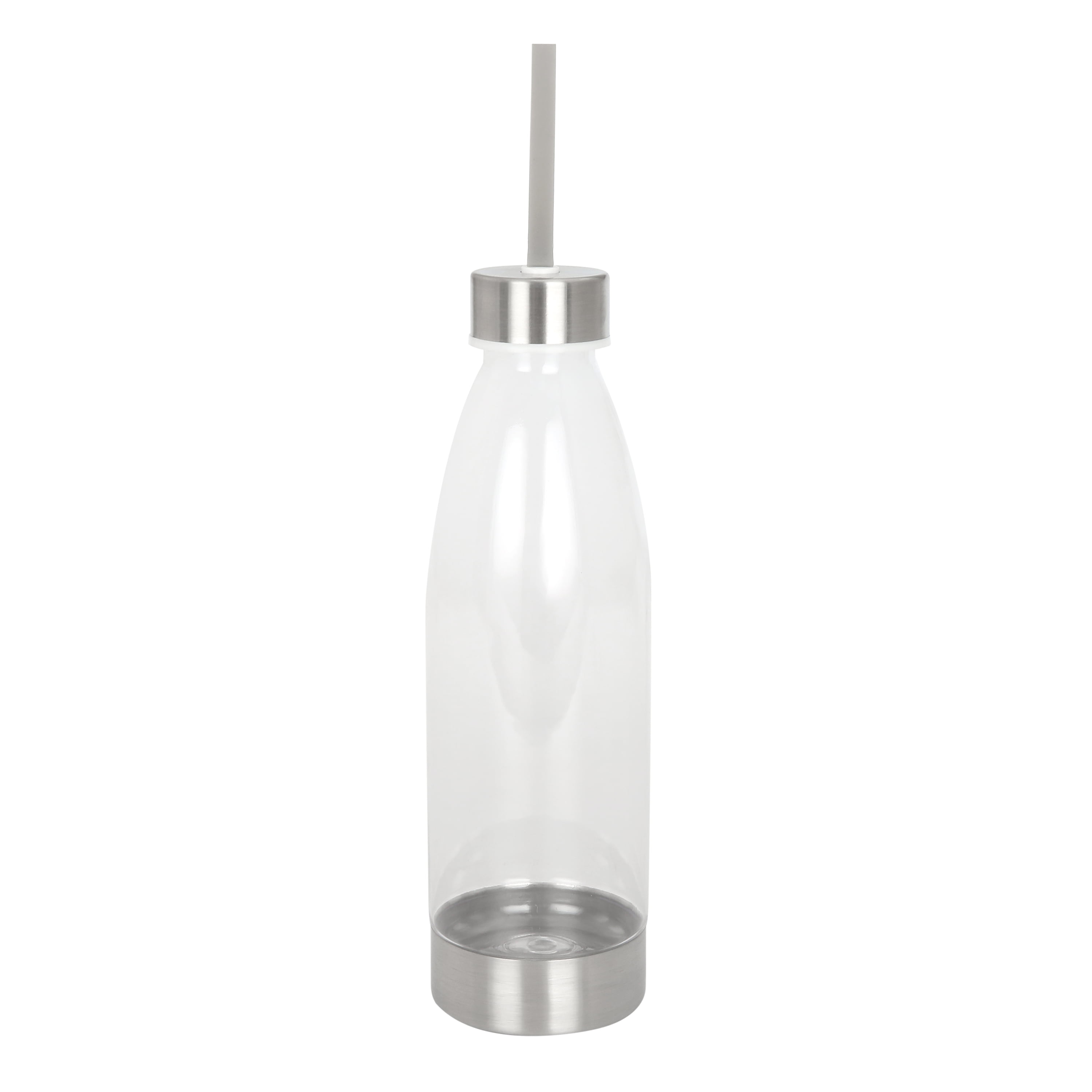 22oz Clear Water Bottle with Steel Strap