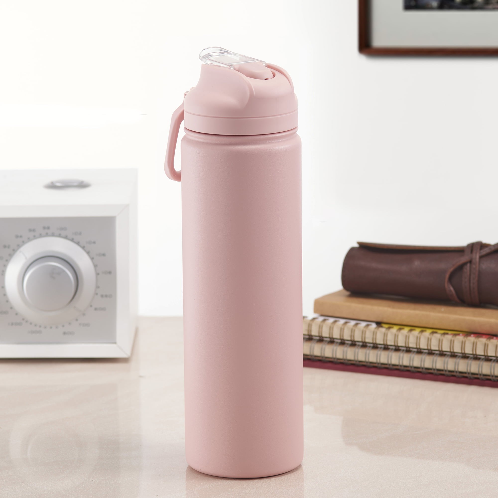 24oz Insulated Steel Water Bottle with Flip-Top Lid