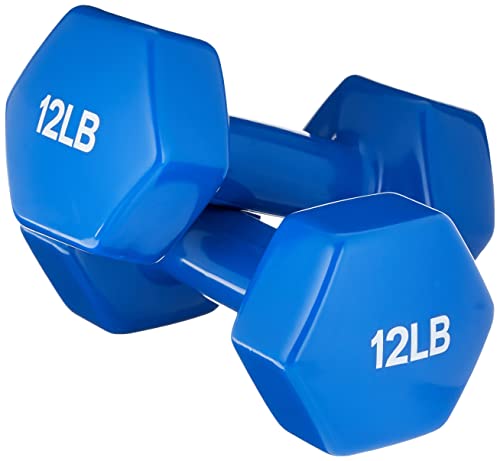Blue 12-Pound Hex Dumbbells - Set of 2