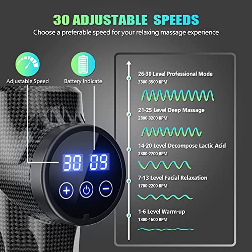 Powerful Muscle Massager with 30 Speeds & 10 Heads