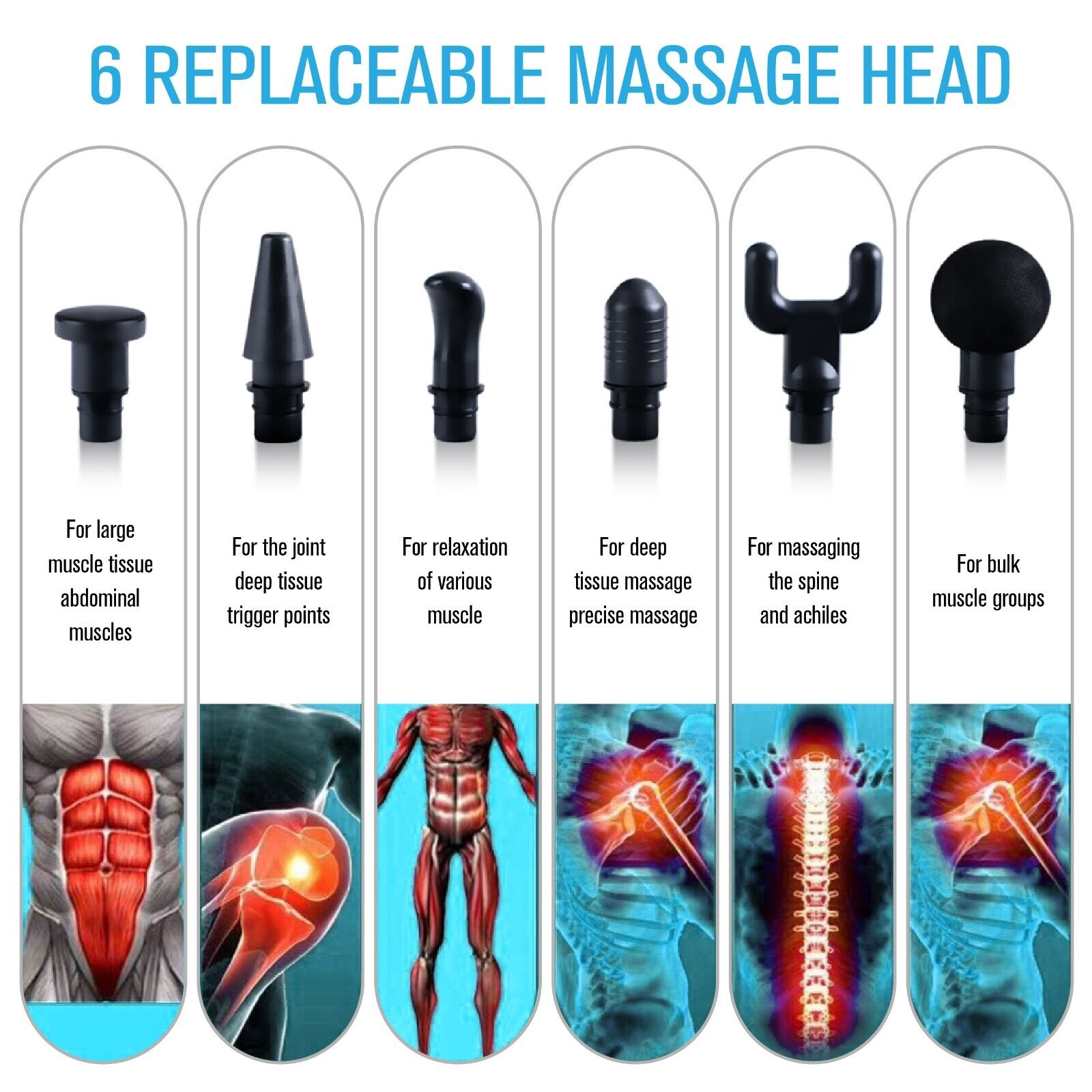 Muscle-Relaxing Massage Gun with 6 Attachments