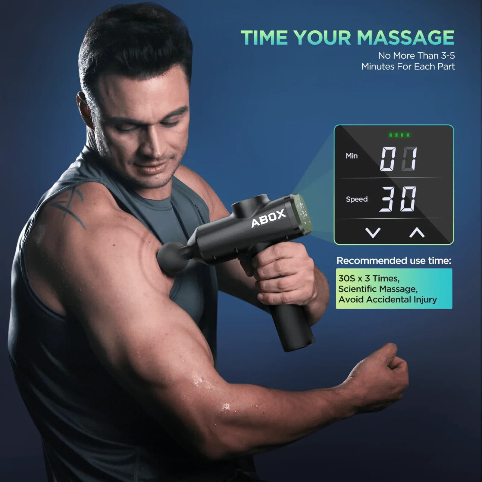 ABOX Handheld Muscle Massager - 6 Heads