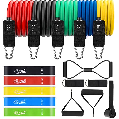 17pcs Resistance Band Set for Full-Body Workouts