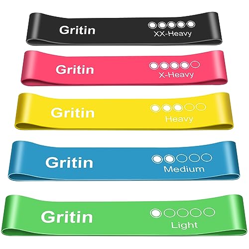 Gritin Fitness Loop Band Set with Carry Bag