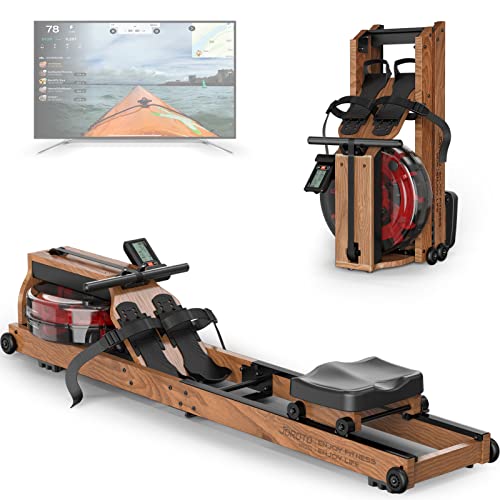 Bluetooth JOROTO Water Rower with Oak Wood