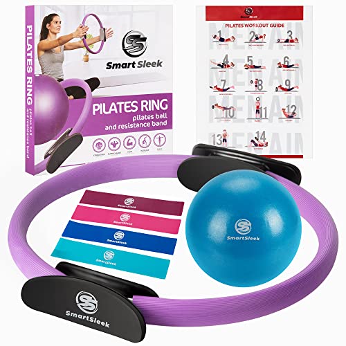 SmartSleek Pilates Ring with Resistant Bands