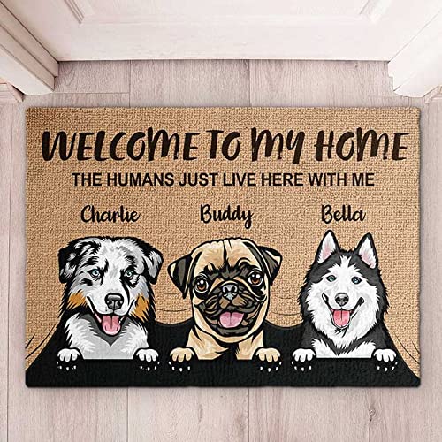 Personalized Dog House Door Mat - Welcome Home Gift