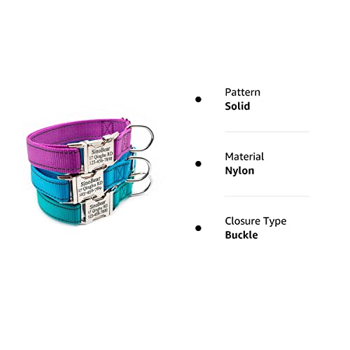 Personalized Reflective Dog Collar with Name & Contact Info