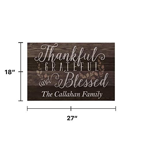 Personalized Thankful Blessed Custom Pet Doormat - Brown