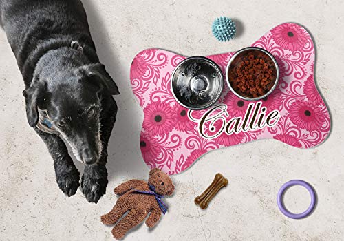Gerbera Daisy Bone Shaped Pet Food Mat (Small)