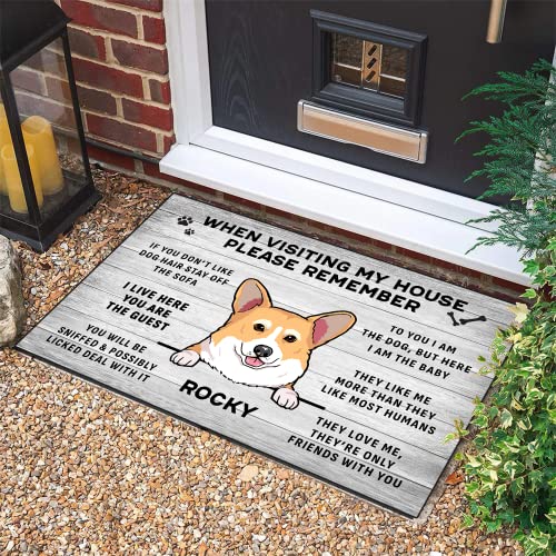 Custom Dog Name Funny Rules Welcome Doormat