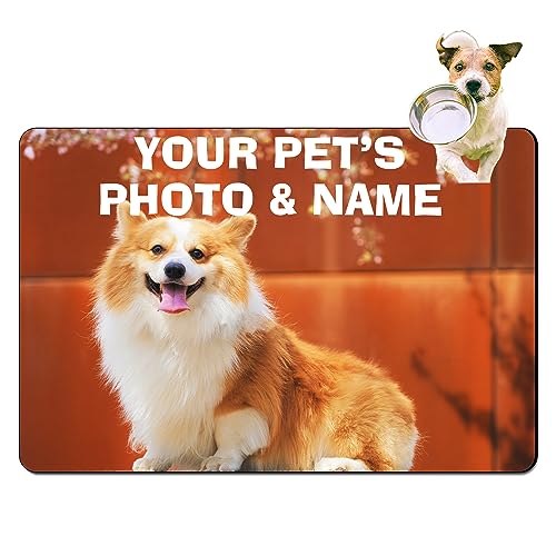 Personalized Custom Pet Feeding Mat with Non-Slip Backing