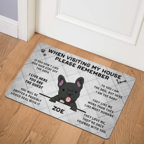Custom Dog Name Funny Rules Welcome Doormat