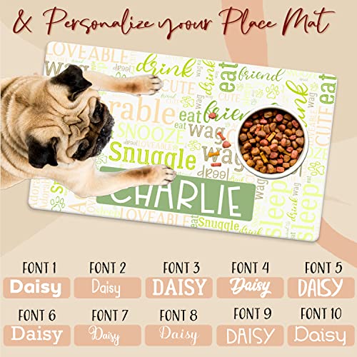 Personalized Dog Food Mat in 15 Patterns, 3 Sizes