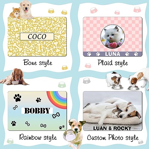 Personalized Custom Pet Feeding Mat with Non-Slip Backing