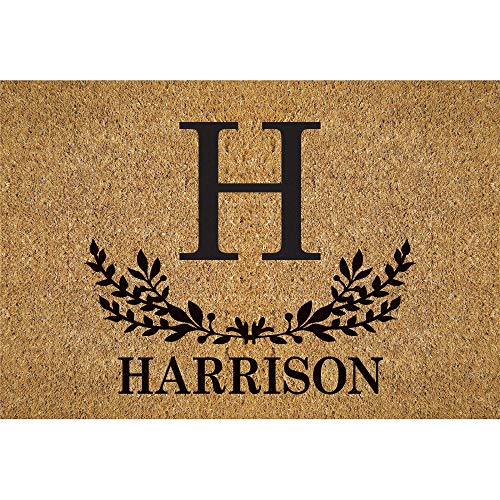 Personalized Initial and Name Brown Doormat - 18x27