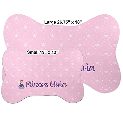 Personalized Small Princess Dog Bone Food Mat