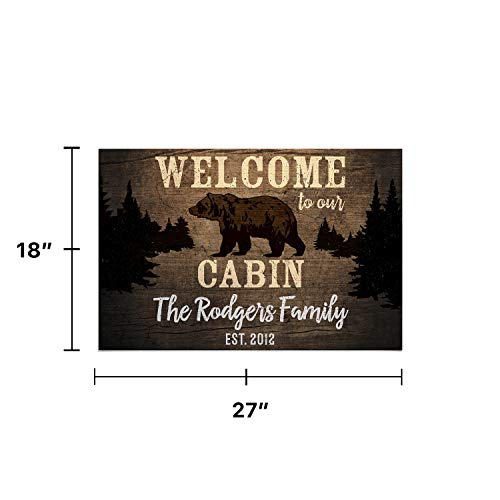 Personalized Cabin Welcome Doormat - Brown Custom Pet Mat