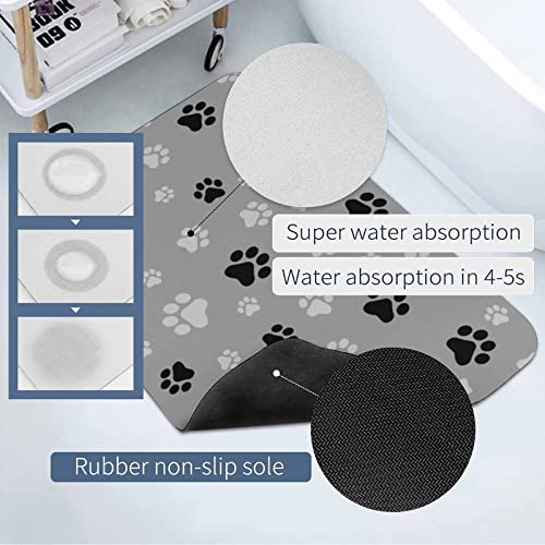 Personalized Dog & Cat Feeding Mat with Paw Designs