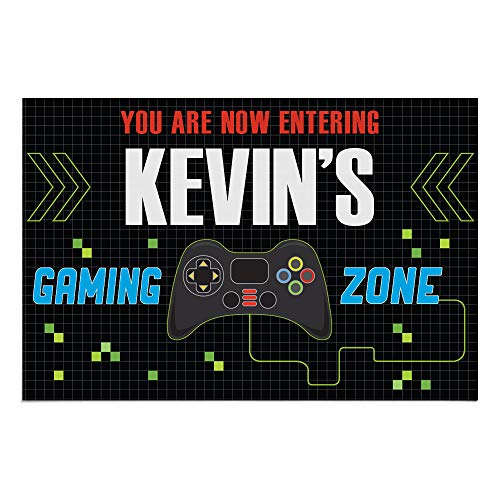 Personalized Video Gamer Doormat with Custom Name, 18x27