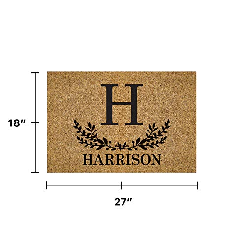 Personalized Initial and Name Brown Doormat - 18x27