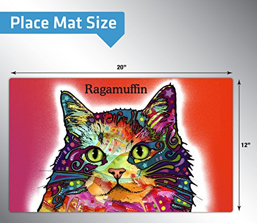 Personalized Dean Russo Pet Bowl Mat, Waterproof, Machine Washable