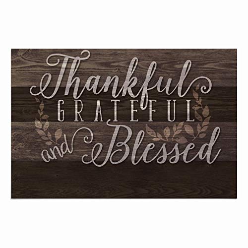 Personalized Thankful Blessed Custom Pet Doormat - Brown
