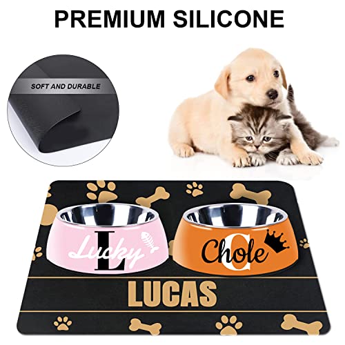 Personalized Waterproof Dog Cat Food Mat with Non-Slip Bottom