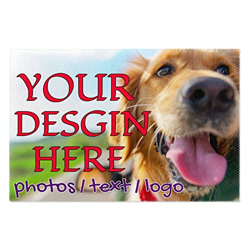 Personalized Non-Slip Custom Pet Food Placemats - Set of 6
