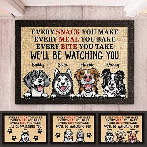 Personalized Funny Dog Decorative Mat - Custom Pet's Name