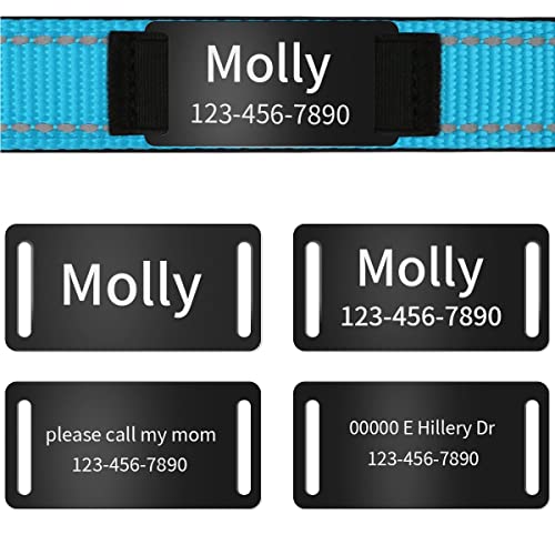 Personalized Reflective Dog Collar with Engraved Name Plate